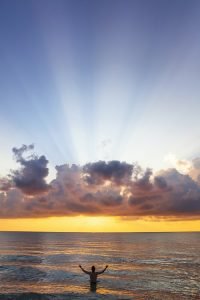freedom sunset in the ocean