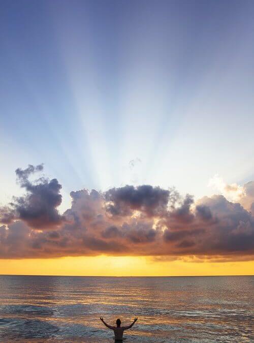 freedom sunset in the ocean